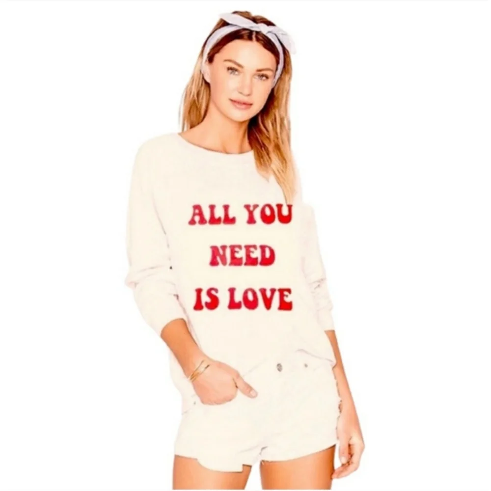 NWT Wildfox "All you need is love" Sweatshirt - Picture 4 of 7